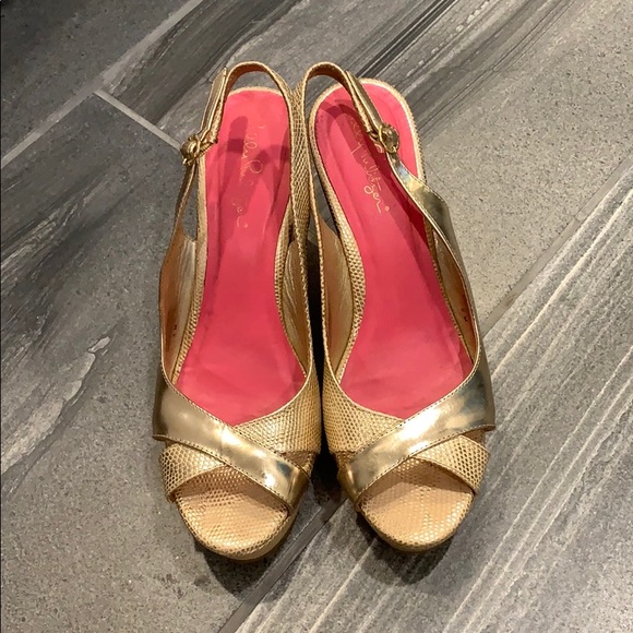lilly pulitzer gold shoes